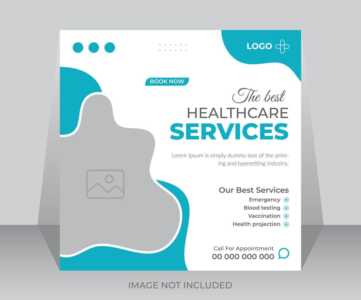 Creative Medical healthcare social media square banner post design template vector
