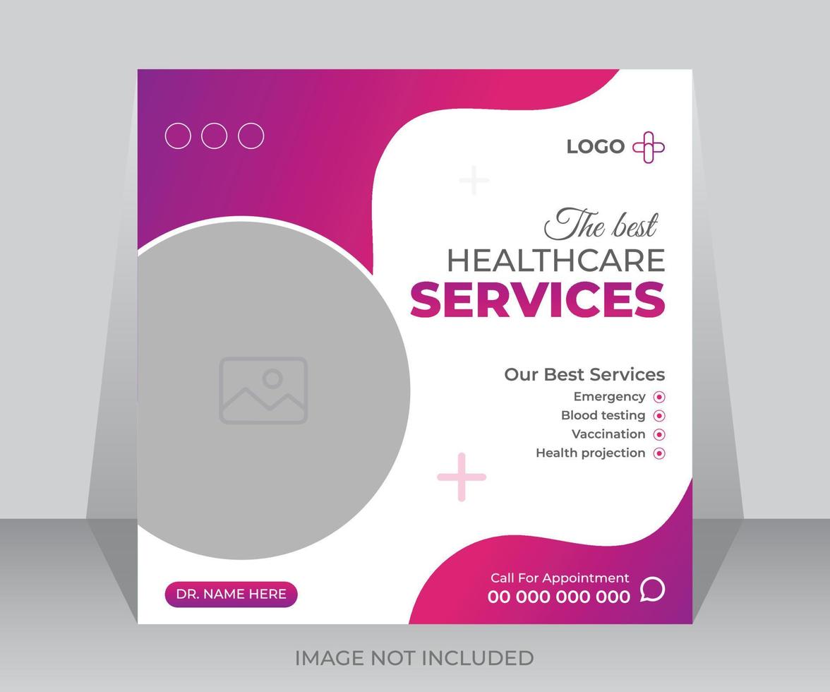 Best medical healthcare social media and web ads banner post design template vector