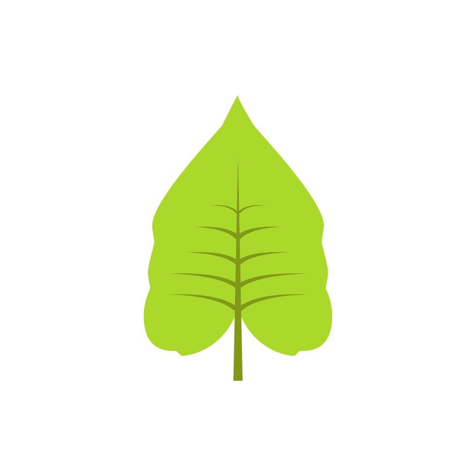 Autumn leave, green vector icon