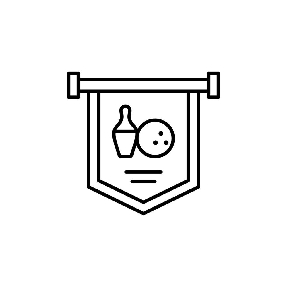 Banner bowling vector icon