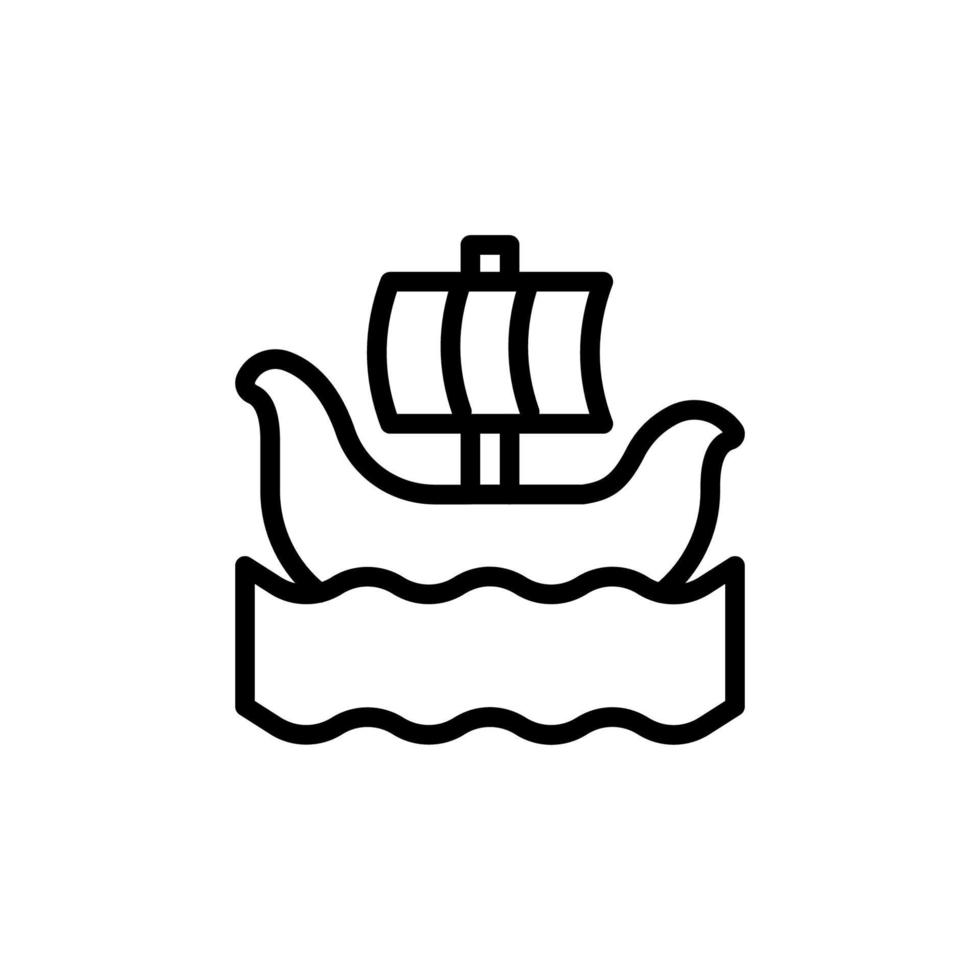 Viking, ship, ocean vector icon