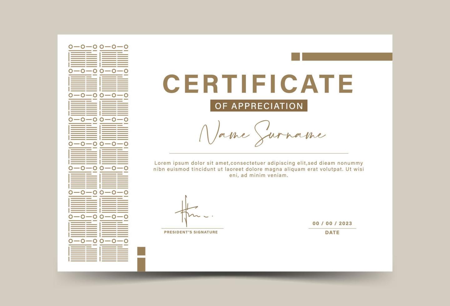 Award certificate template. minimalist.geometric,line pattern ,soft color vector