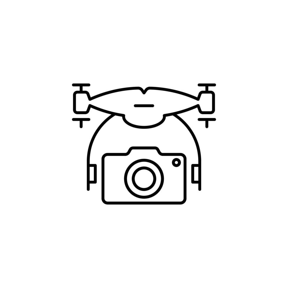 drone with camera field outline vector icon