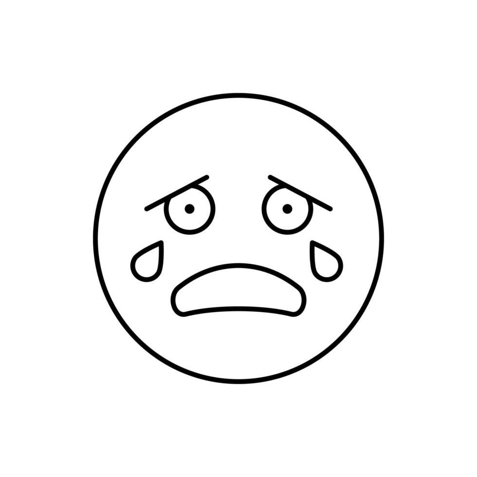 Crying, emotions vector icon