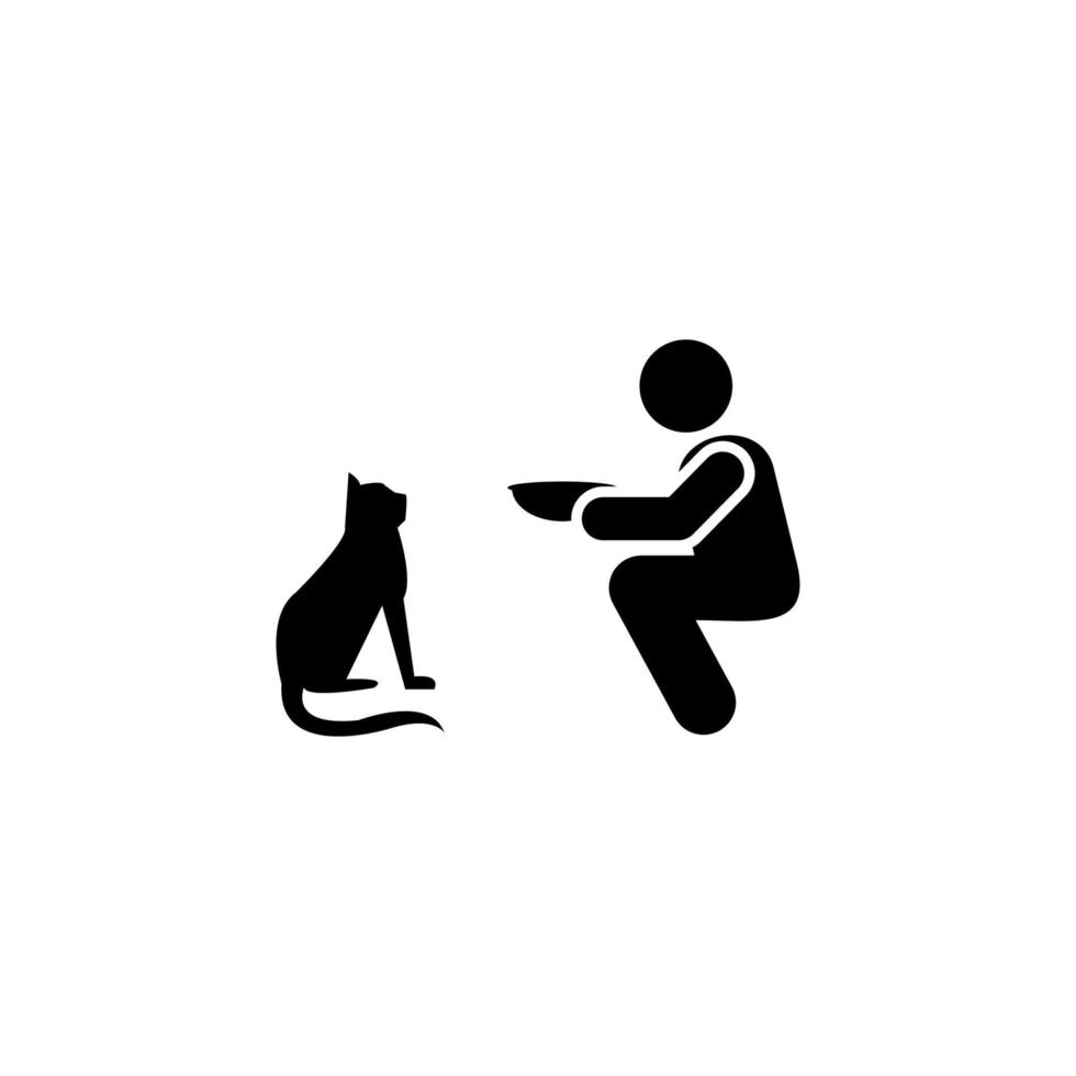 Eat dog man help vector icon