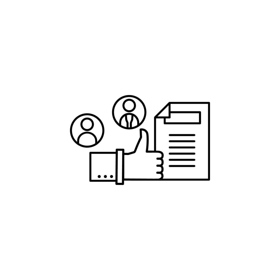Document satisfaction like hand vector icon