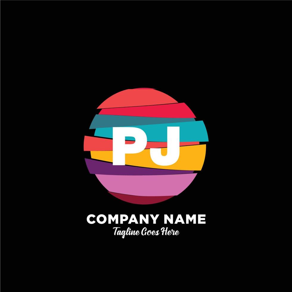 PJ initial logo With Colorful template vector. vector