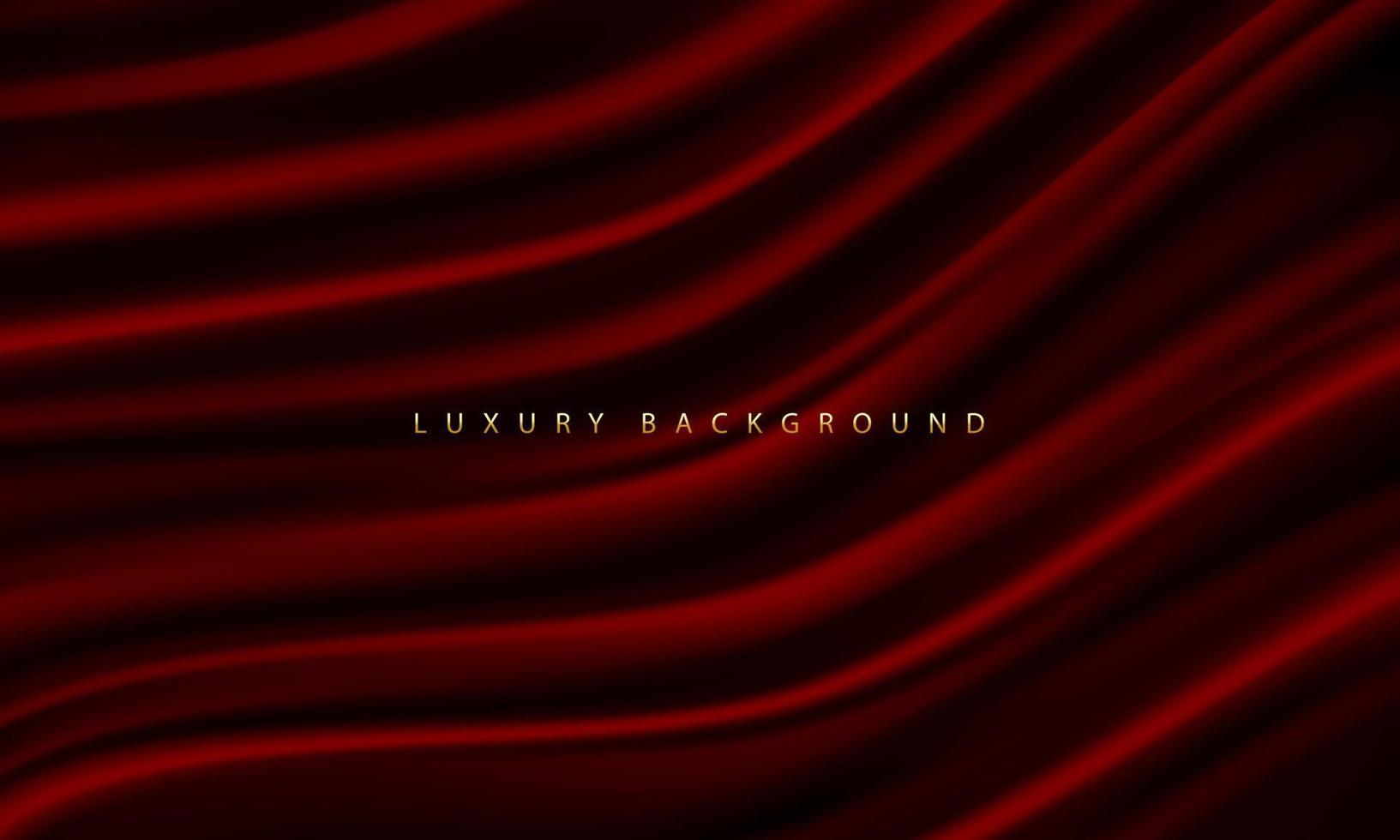 Realistic red fabric wave luxury background texture vector