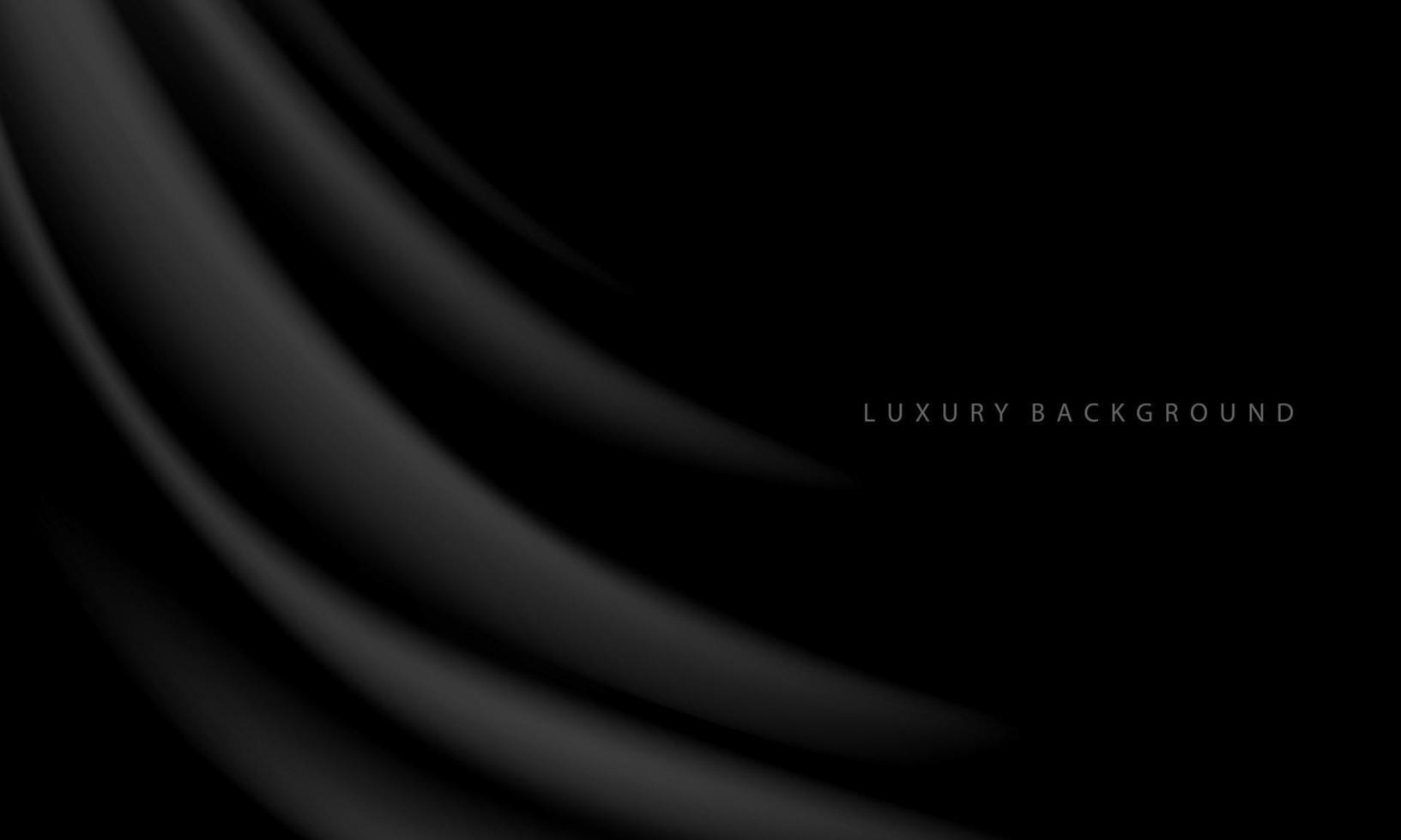 Realistic black fabric wave dark blank space for text place luxury background texture vector
