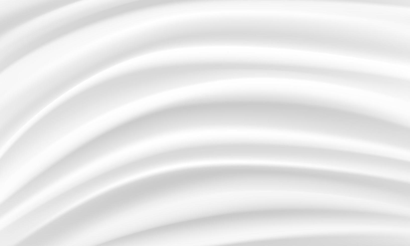 Realistic white fabric wave luxury background texture vector