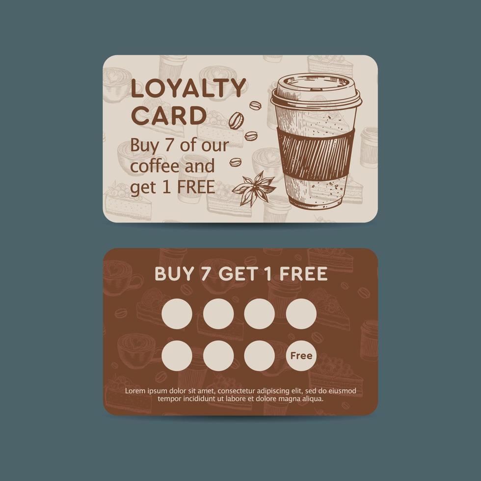 Bonus card hand drawn style, vector. vector
