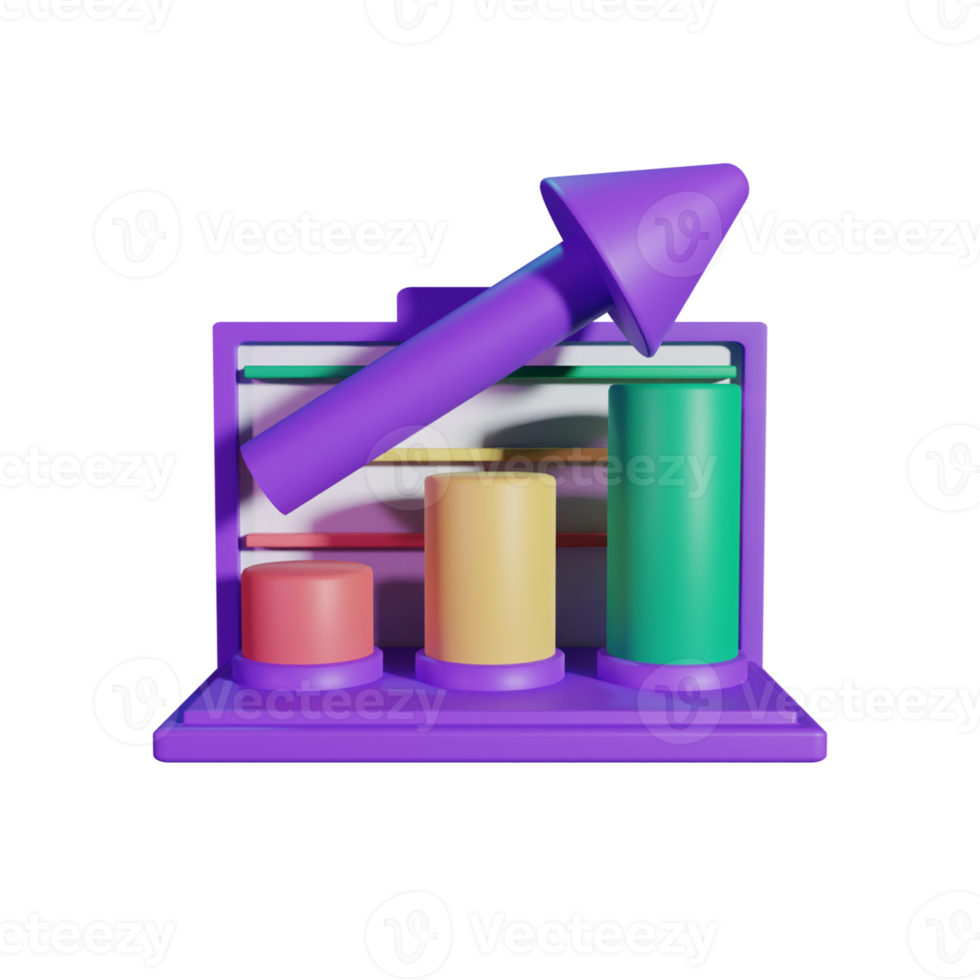 Growth Chart 3D Icon png
