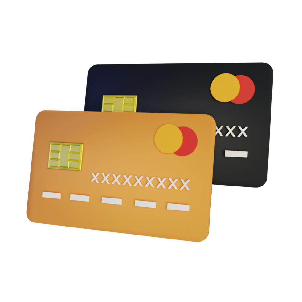 Credit card isolated transparent background 3d render icon design png