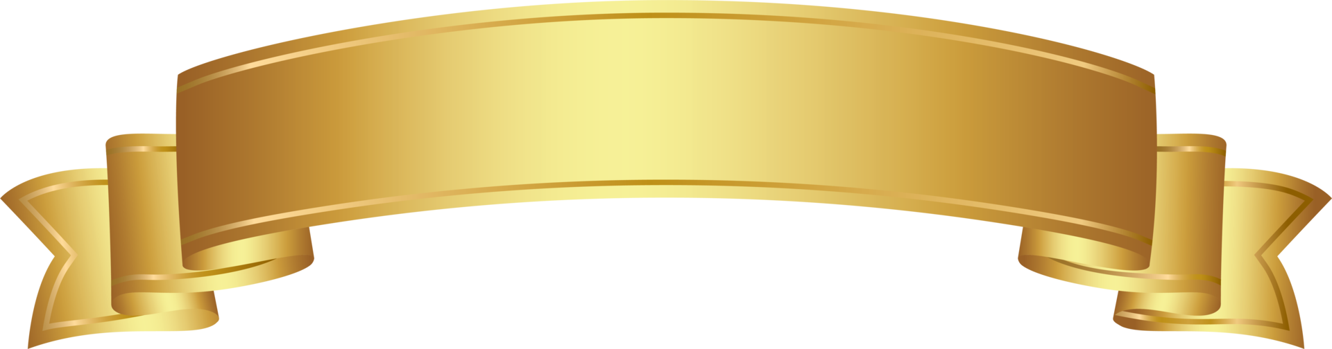 gold ribbon banner png