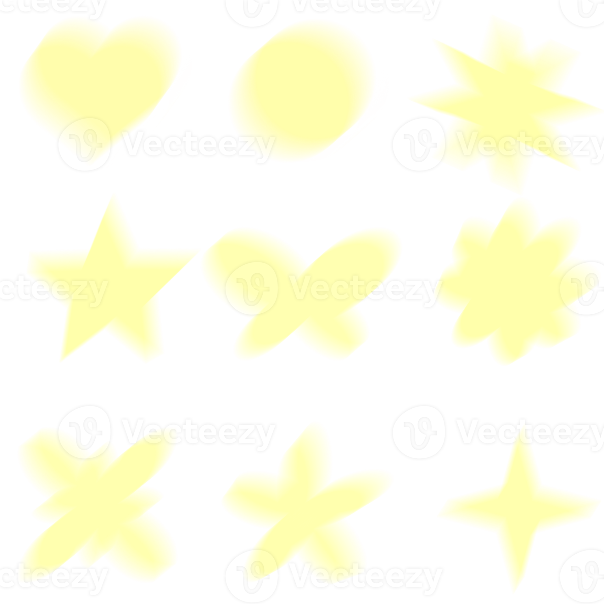 Set yellow motion blur y2k aura shapes. Abstract blurred gradient shape