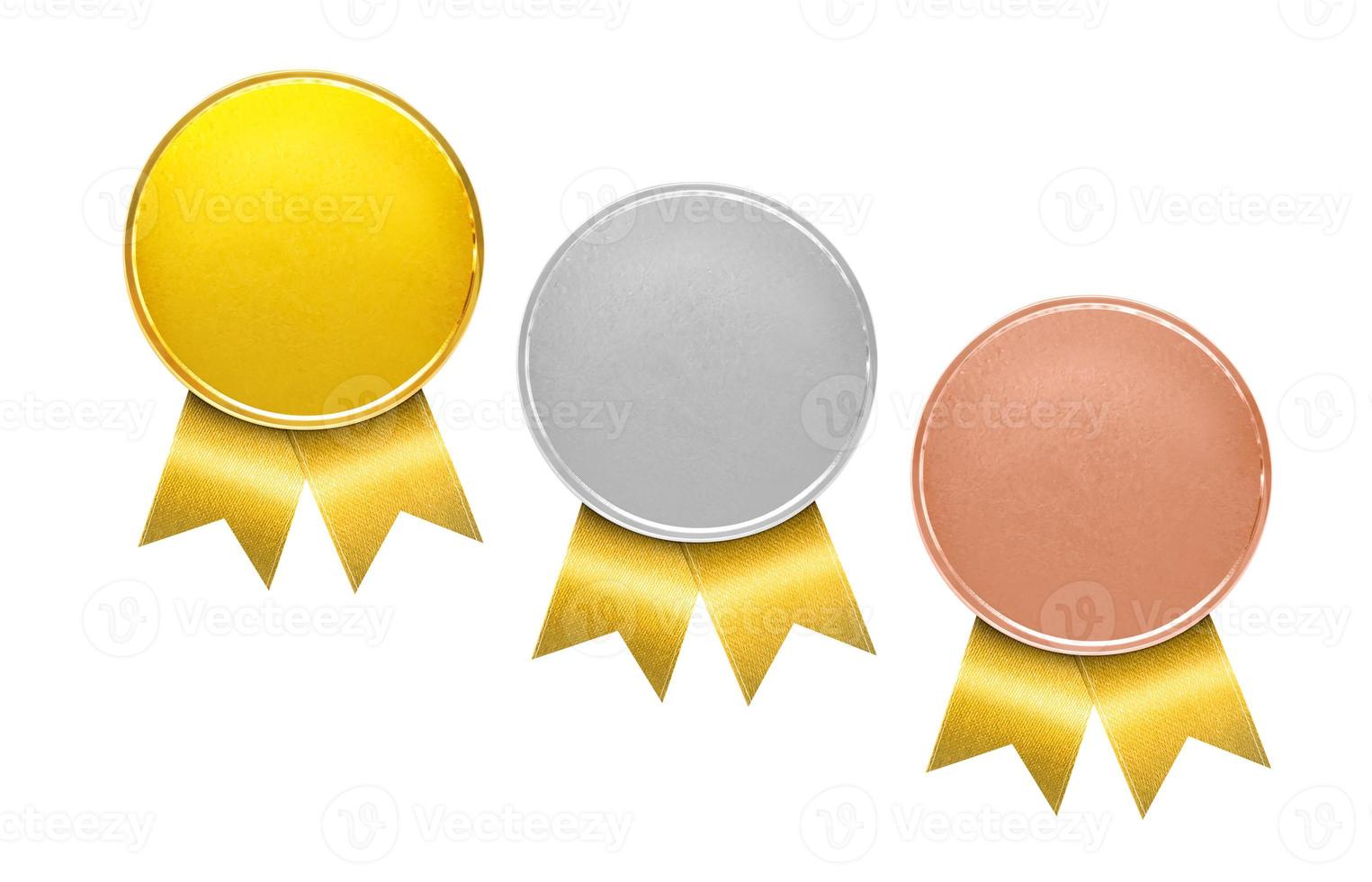 Bronze, Silver, Gold Medal. Champion Winner's Medal Bronze, Silver and Gold medals for the first prize. photo