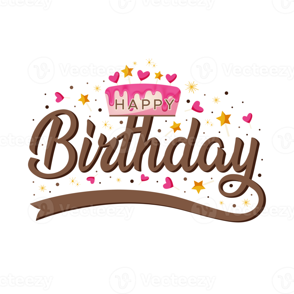 Happy Birthday Png Typography Or Greeting Card Design