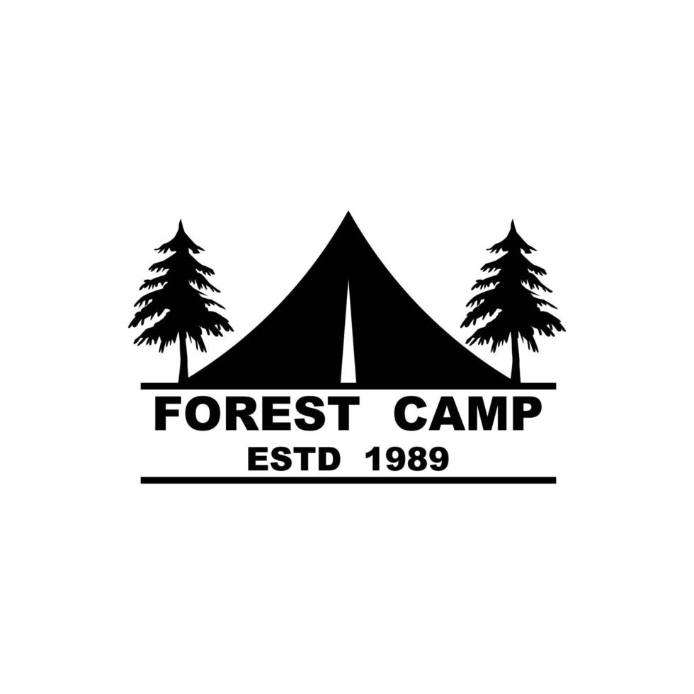 Forest Camp Logo Design, Outdoor logo, Adventure logo template vector