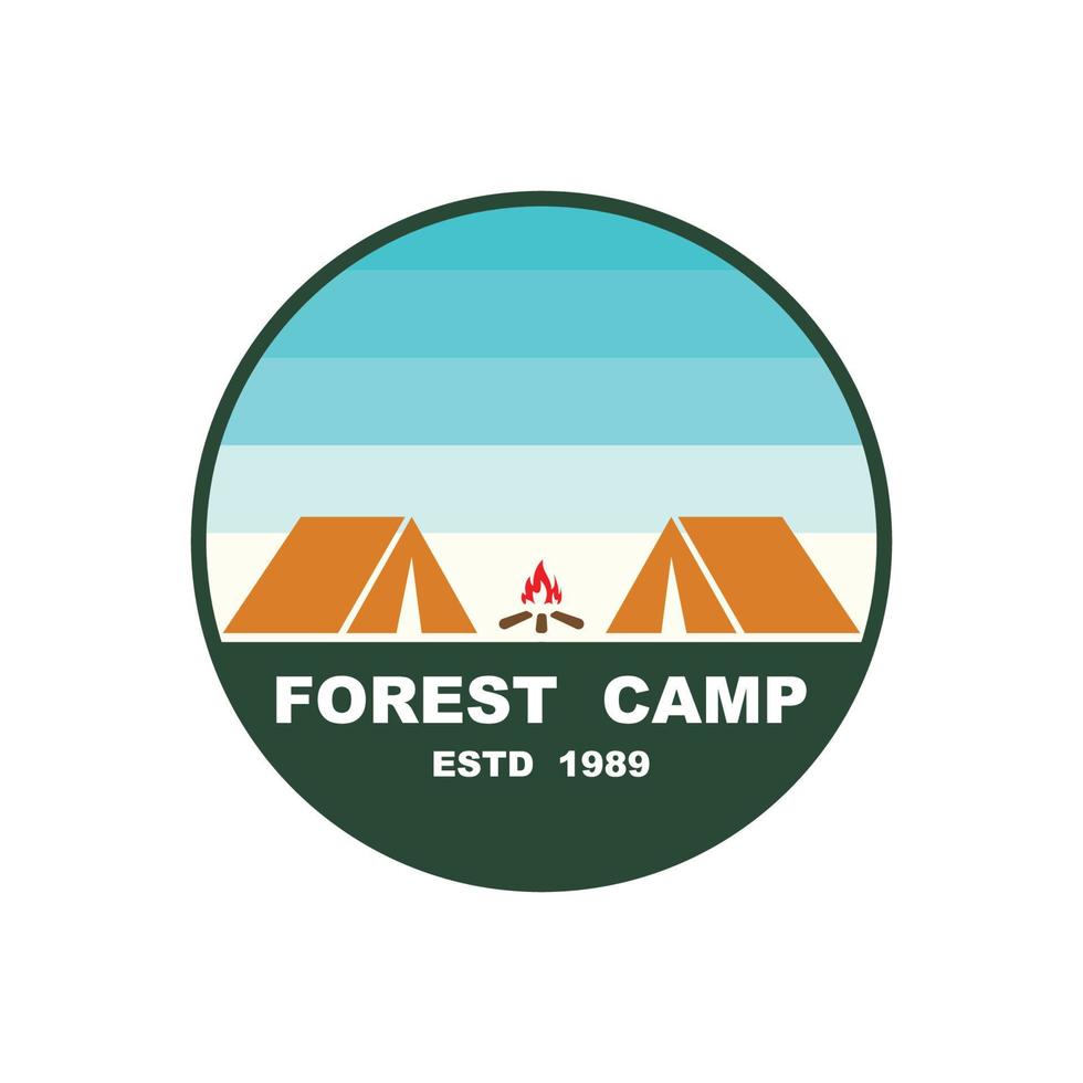 Forest Camp Logo Design, Outdoor logo, Adventure logo template vector