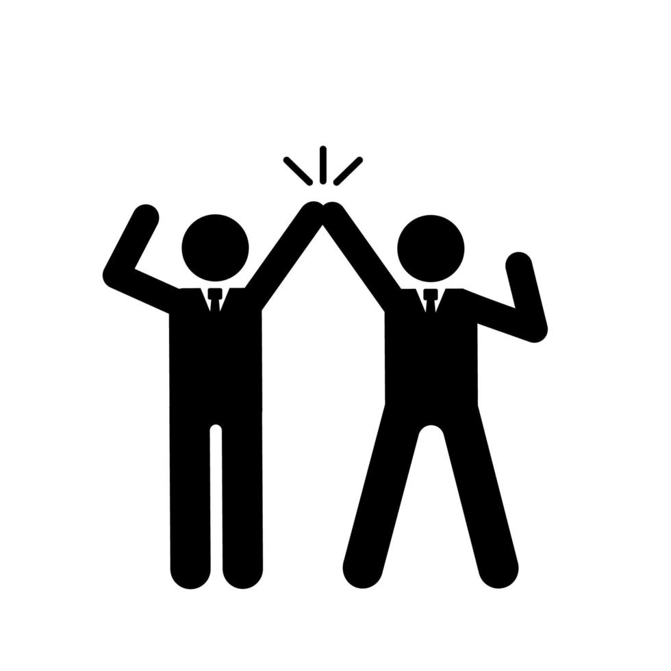 Businessmen employees celebration vector icon