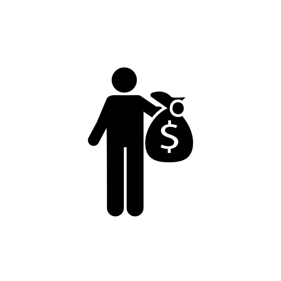 Invest, investor, businessman vector icon