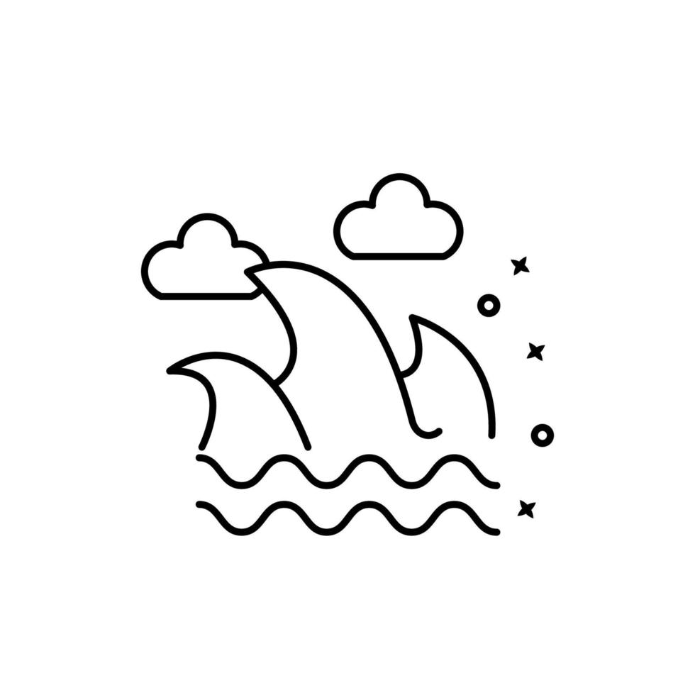 mar ola playa vector icono