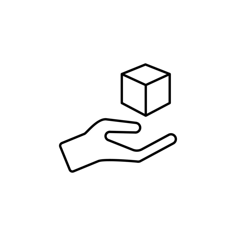 Gravity, magic, hand cube vector icon