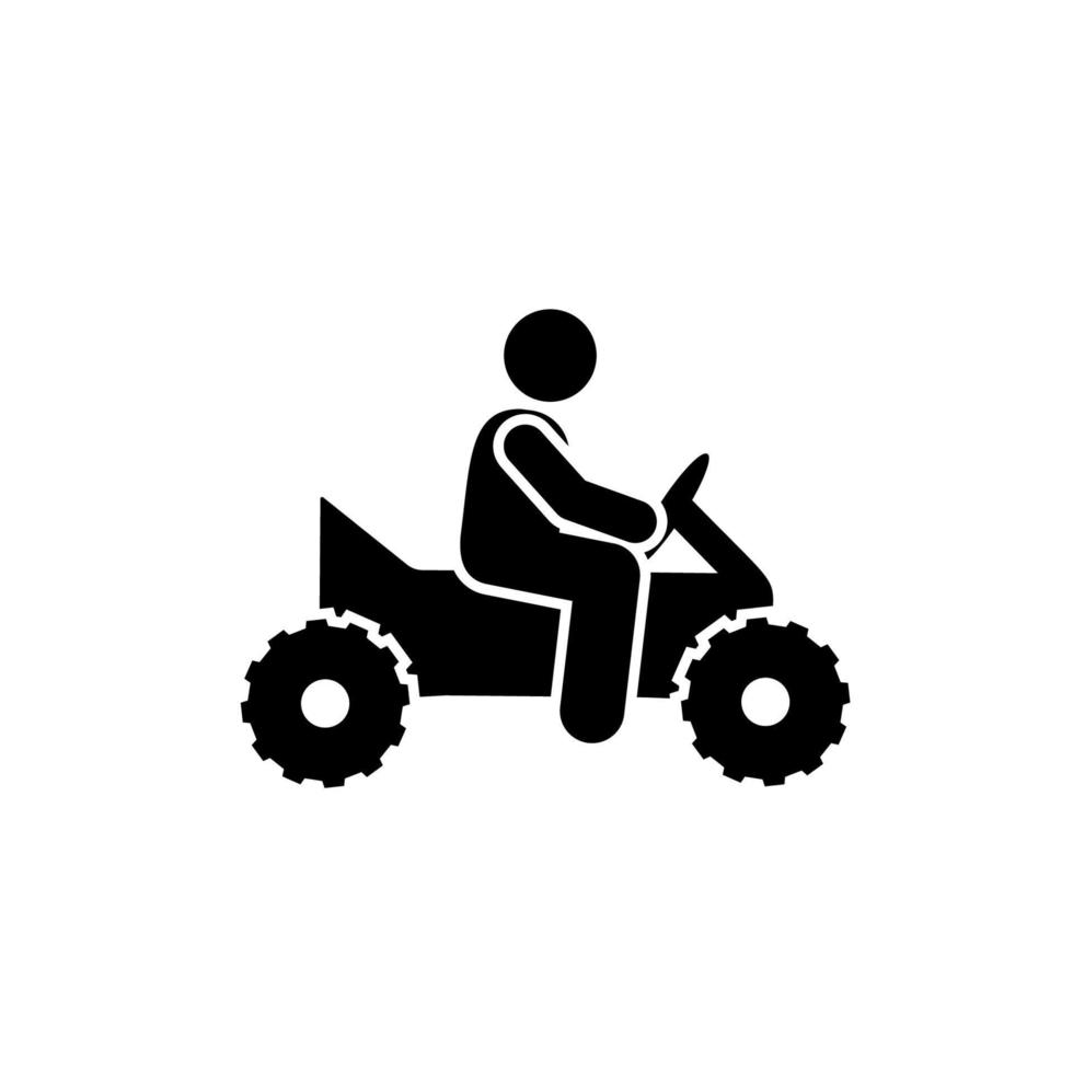 Man biking motorcycle vehicle vector icon