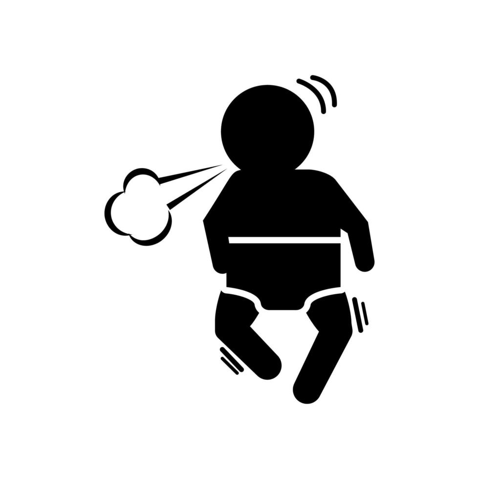 Baby coughing vector icon