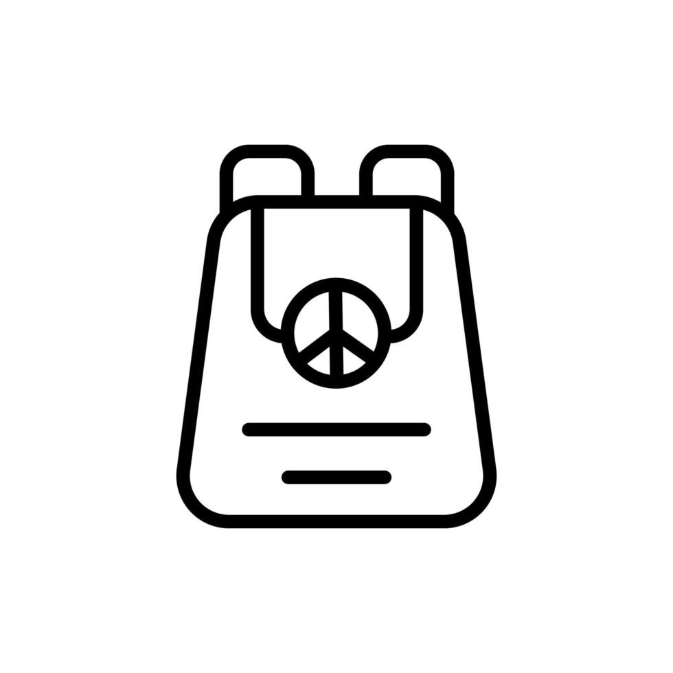 mochila, paz vector icono