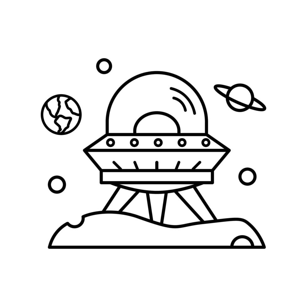 Space transportation, spaceship vector icon