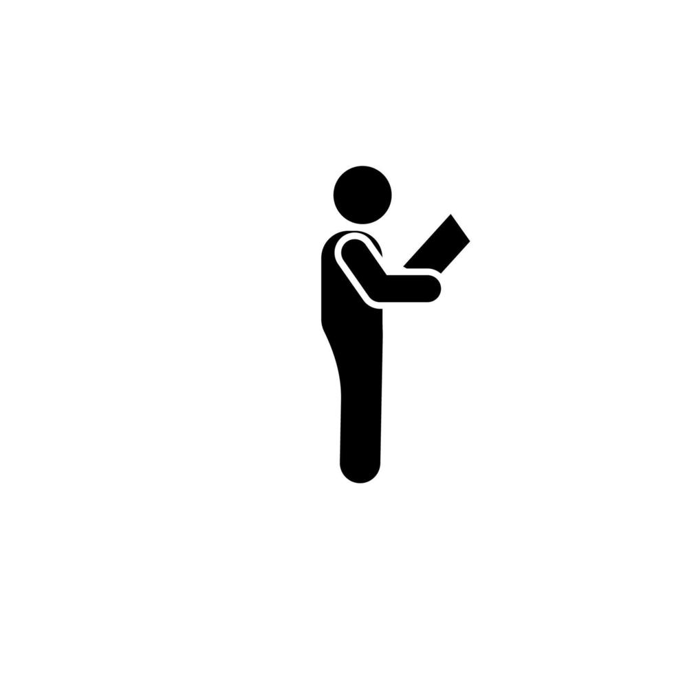 Boy book read learn pictogram vector icon
