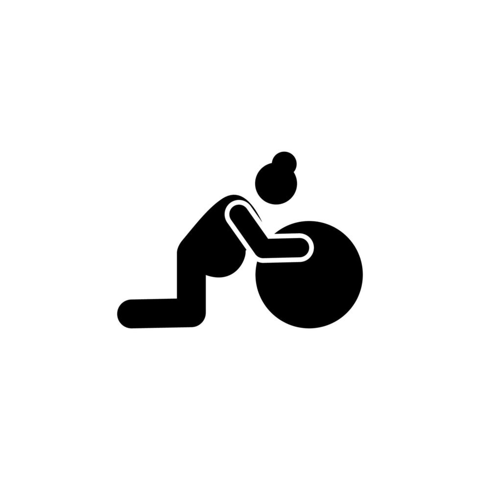 Pilates, woman, pregnant vector icon