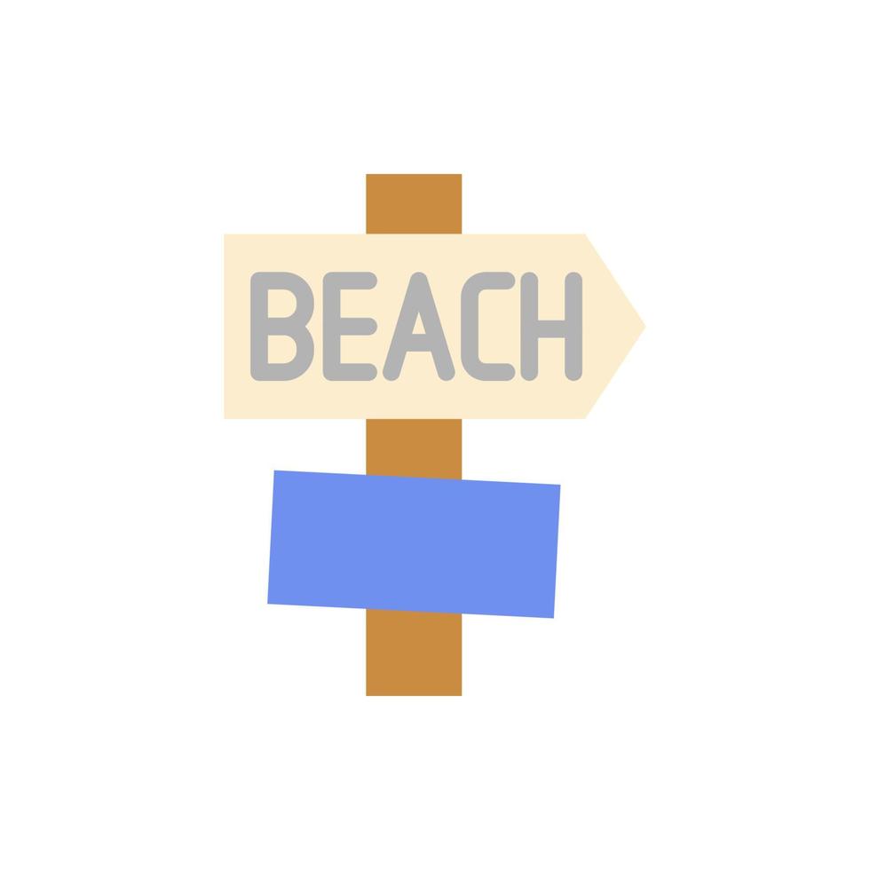 Signboard, beach vector icon