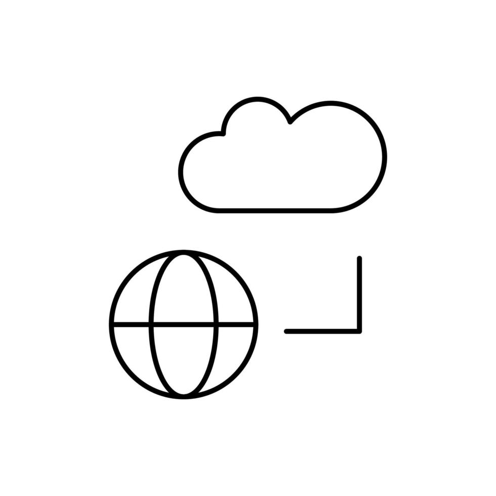 Cloud computing, global, SEO vector icon