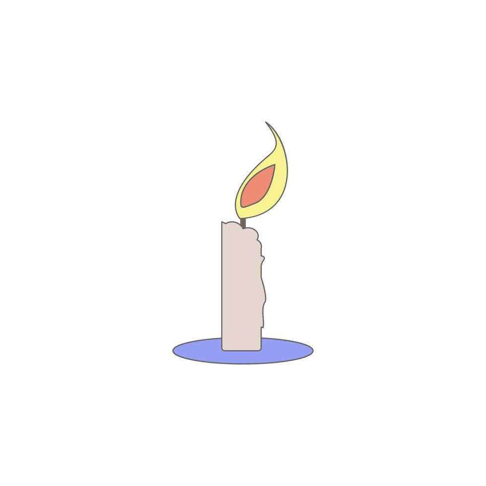 Christmas candle colored vector icon