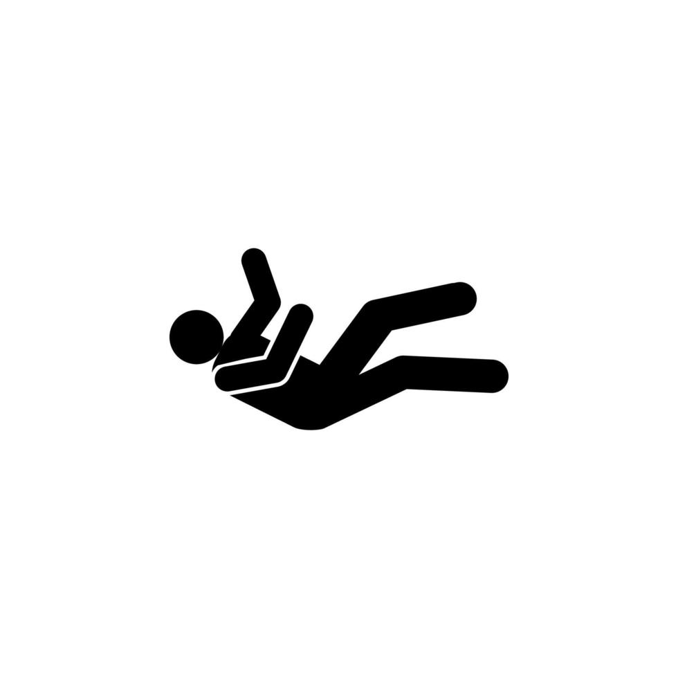 Man, slip, imbalance, down vector icon