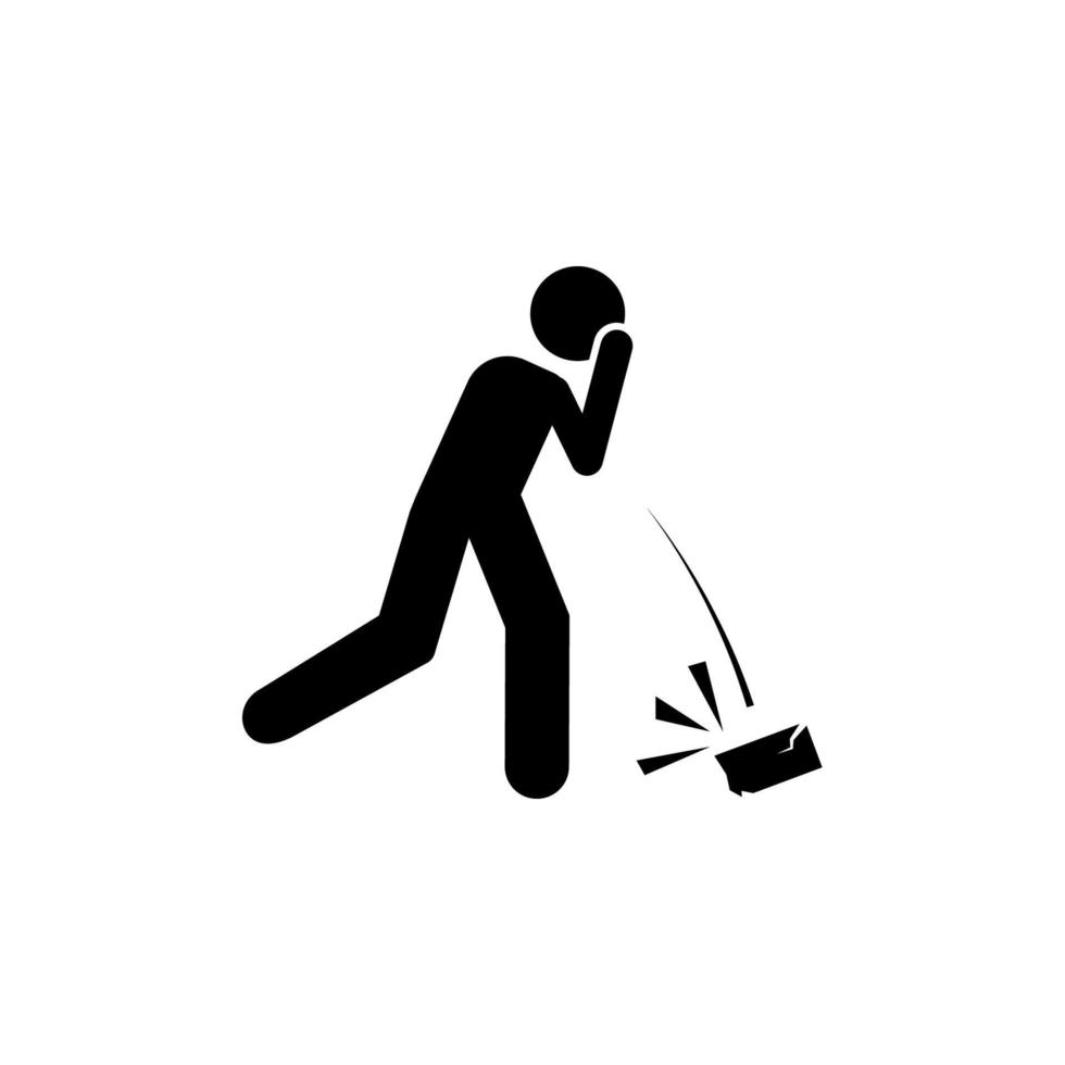 Man, phone down vector icon