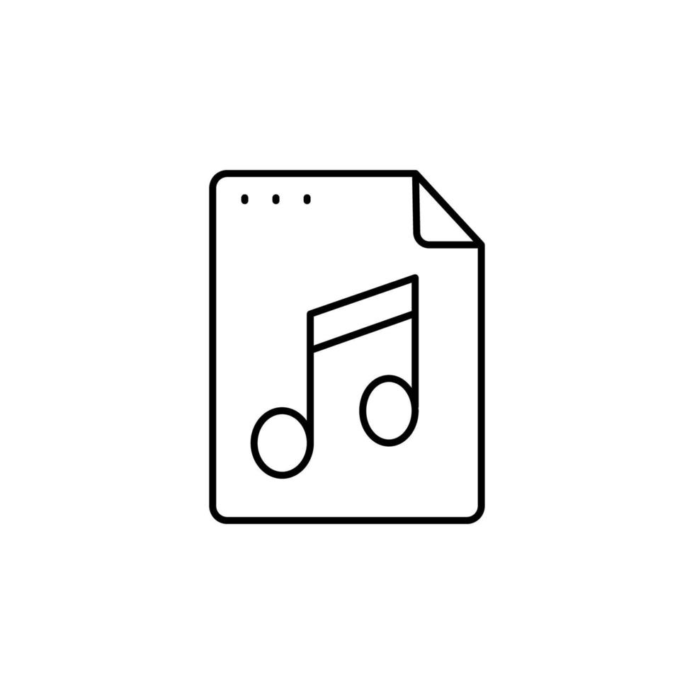 archivo, documento, nota, música vector icono