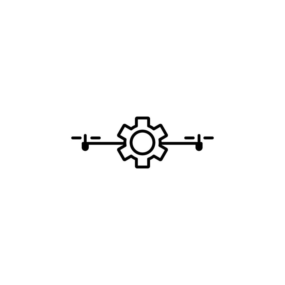 control of drones field outline vector icon