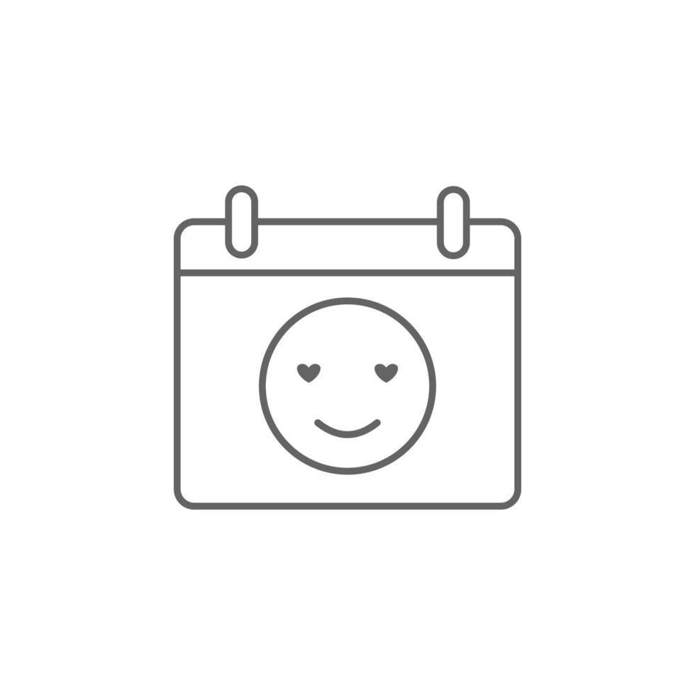 Calendar, smile vector icon