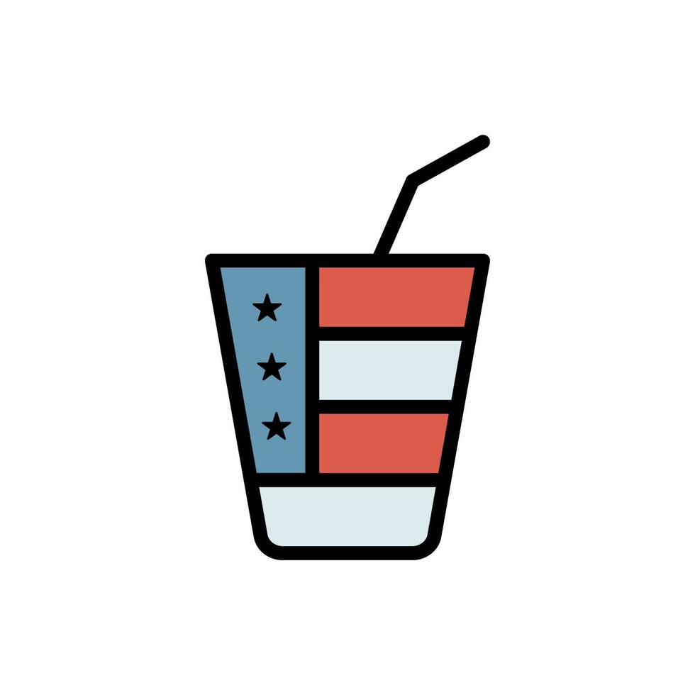 Drink bottle USA flag vector icon