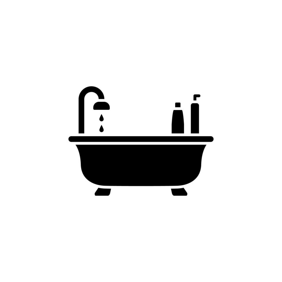 Bathtub, shower vector icon