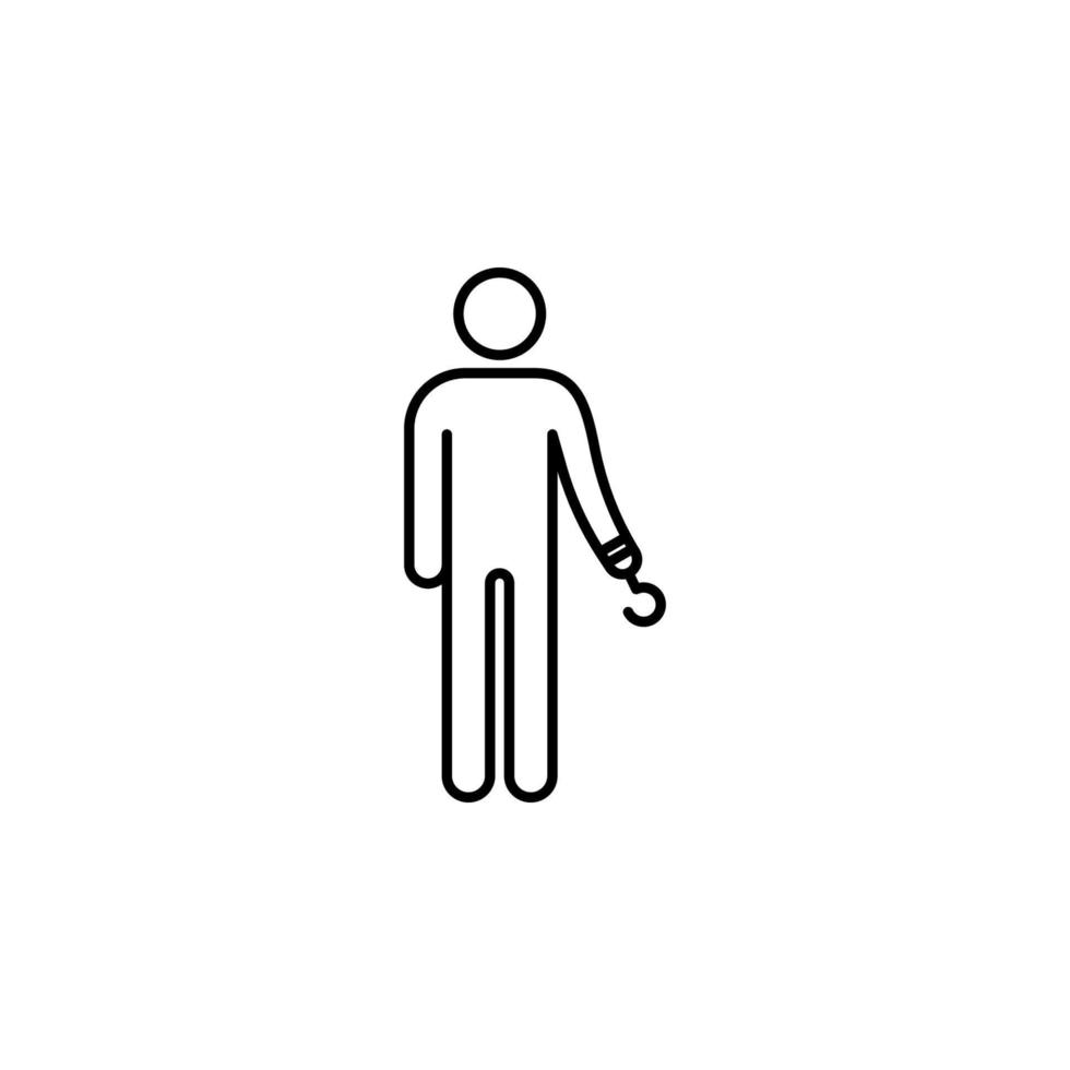 one armed man vector icon