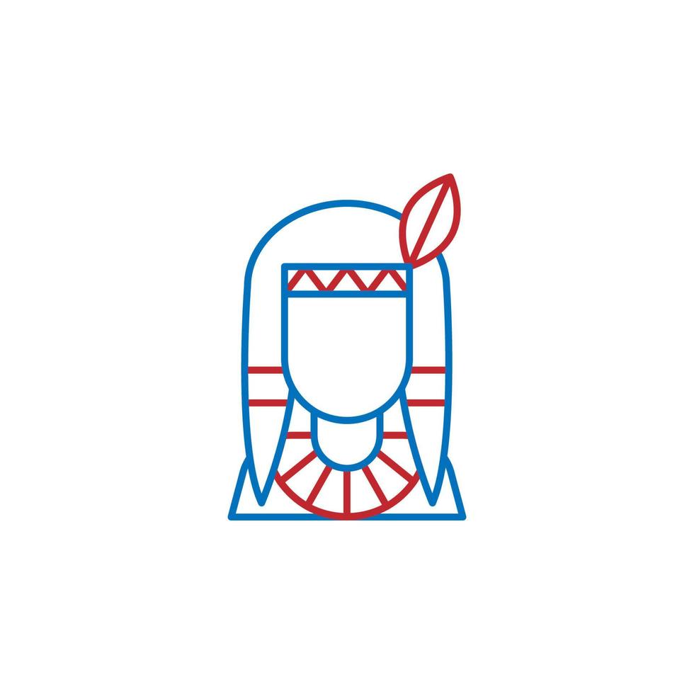 EE.UU, nativo americano vector icono