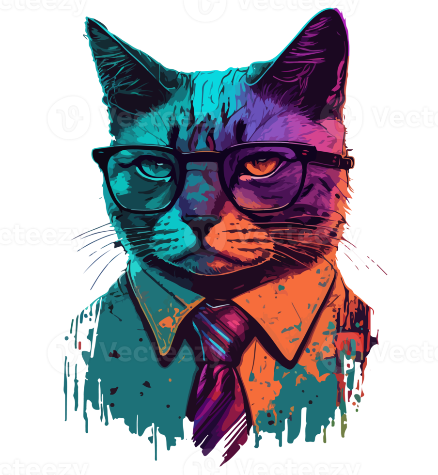 cat wearing glasses png