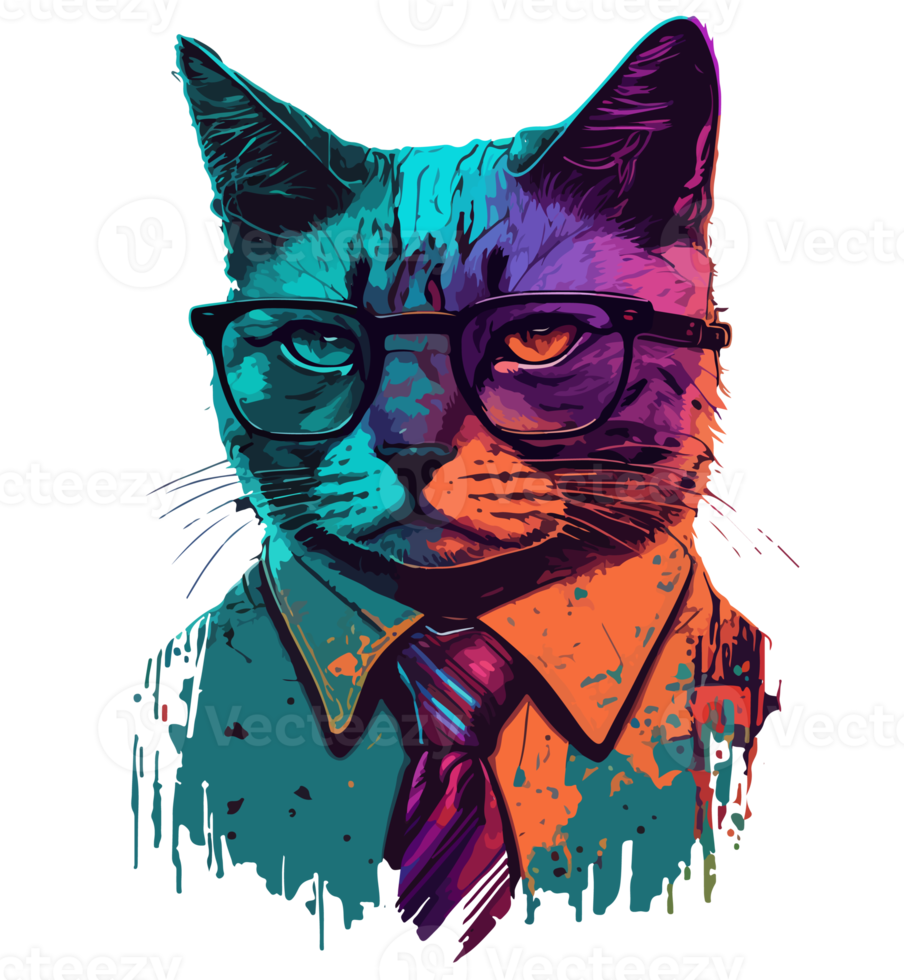 Katze tragen Brille png