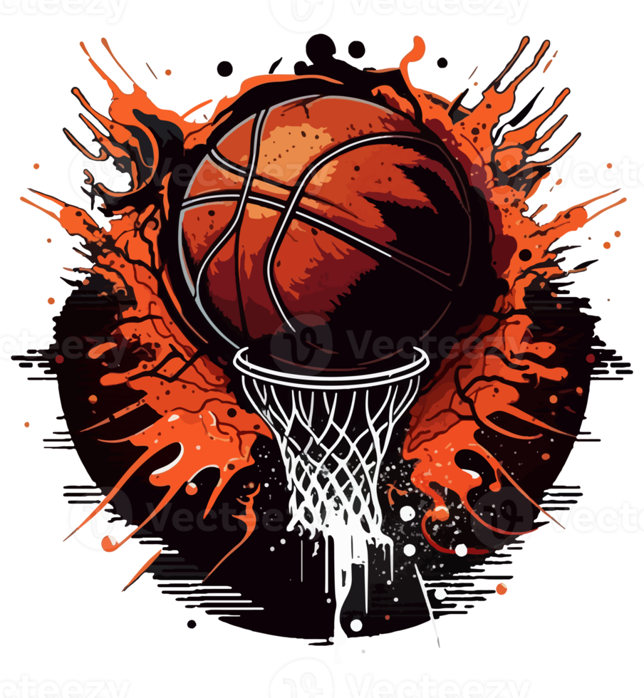 une claquer tremper de Couleur le vibrant basketball png