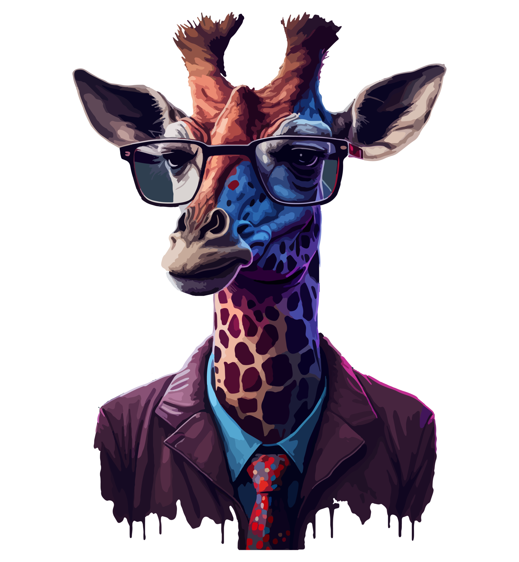 Giraffe wearing glasses 22584102 PNG