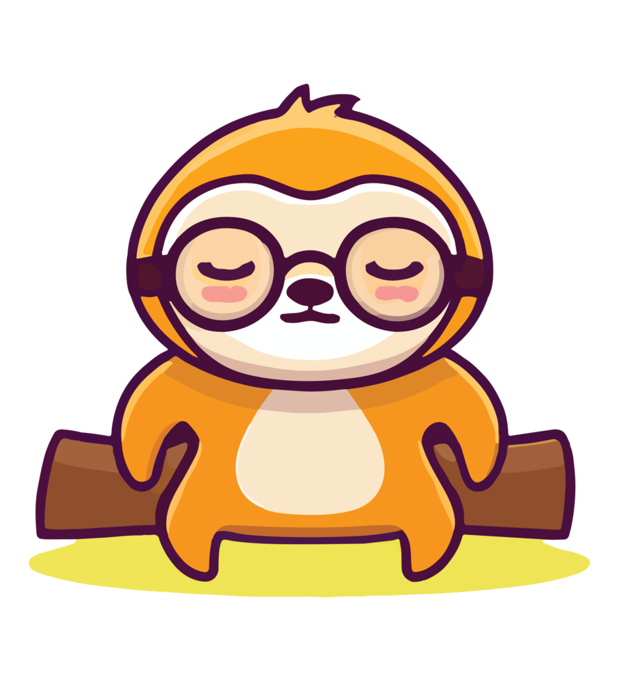 cute sloth illustration png